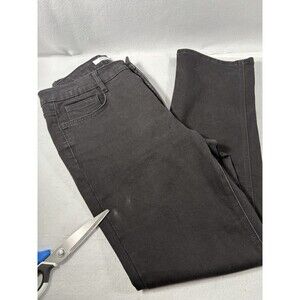 Jones New York Womens Lexington Straight  Size 12 Black Denim  Diamond Pockets